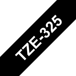 BROTHER TZe 325 Kompatibel tape 9mm, Hvid tekst på Sort  8M