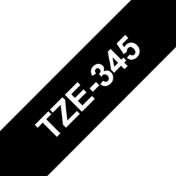 BROTHER TZe 345 Kompatibel tape 18mm, Hvid tekst på Sort 8M