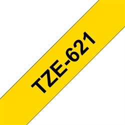 BROTHER TZe 621 Kompatibel tape 9mm, Sort tekst på Gul  8M
